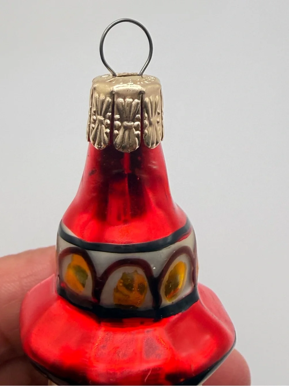 Red and Silver Glass Lighthouse Holiday Ornament